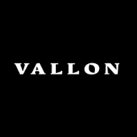 White text spelling VALLON on a black background in a minimalist logo design.