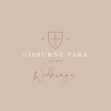 Gisburne Park Estate Weddings logo featuring an elegant shield emblem in soft rose tones on a neutral background.