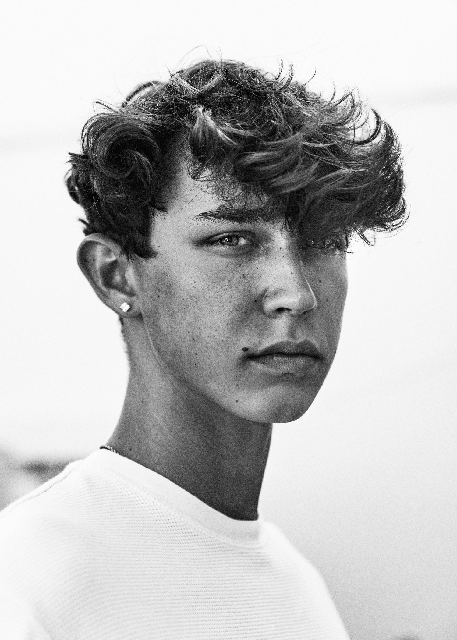 black and white mens editorial portrait shot by high end commercial photographer