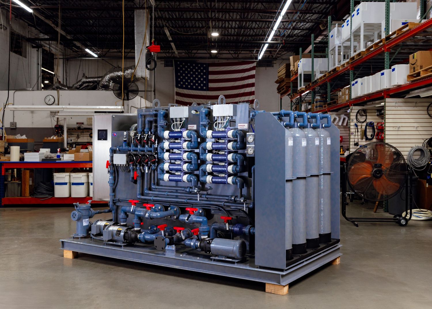 Corporate manufacturing photography of the Headhunter Naval Treatment Plant, showcasing advanced industrial water treatment systems.