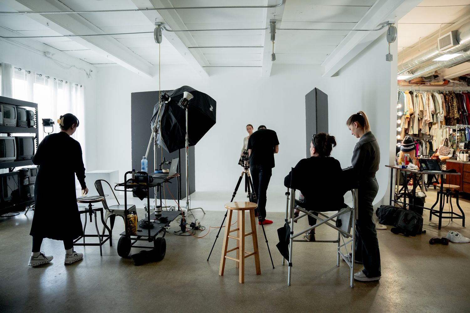 Full day in studio brand campaign for a high end New York fashion brand shot by a commercial photographer