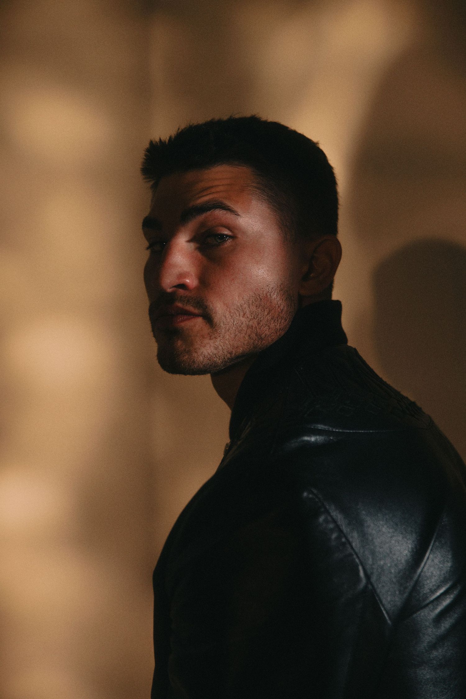 High fashion studio portrait for a men's editorial photoshoot
