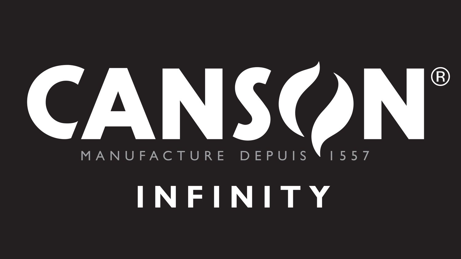Three black and red Canson brand logos positioned horizontally showing company branding and packaging designs.