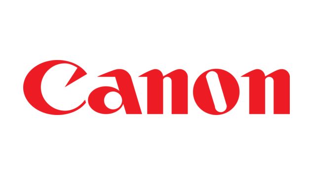 Canon logo in red text on a white background displaying the iconic camera brand name.