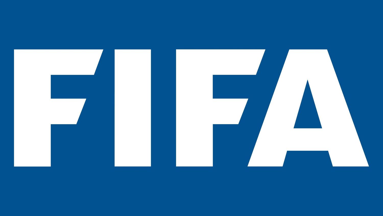 FIFA official logo in white bold letters on a blue background, representing the international football governing body.