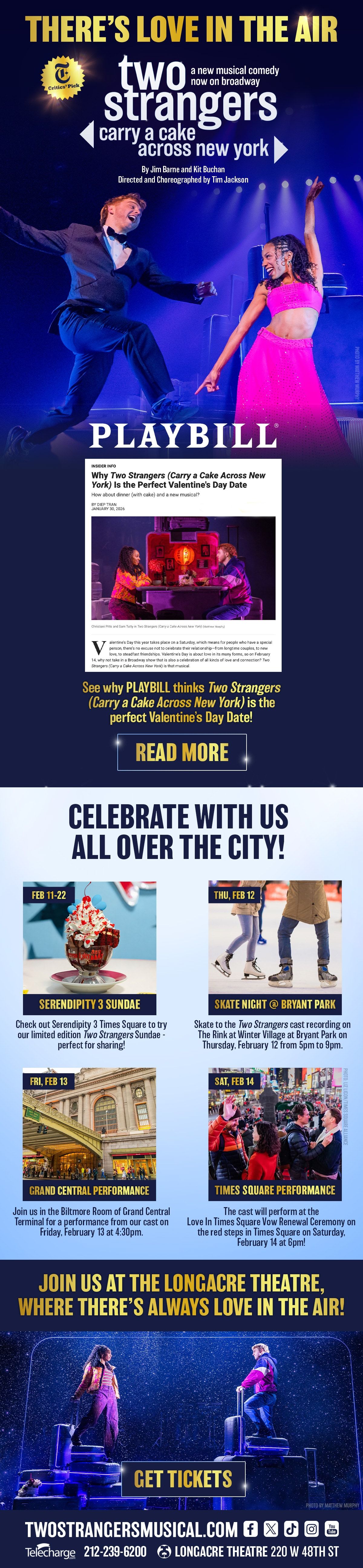 Email blast for Two Strangers (Carry a Cake Across New York)