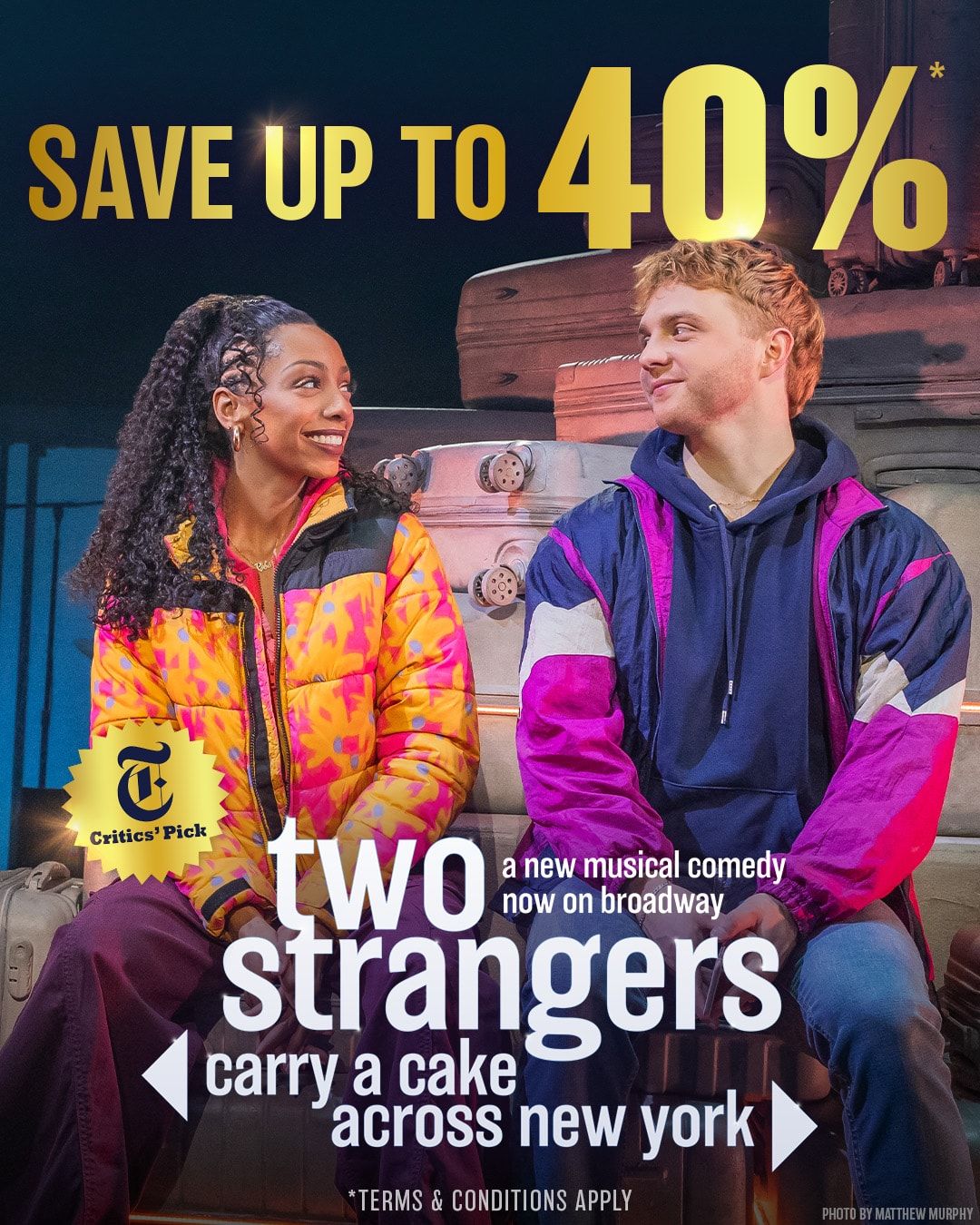 Social media ad for Two Strangers (Carry a Cake Across New York)
