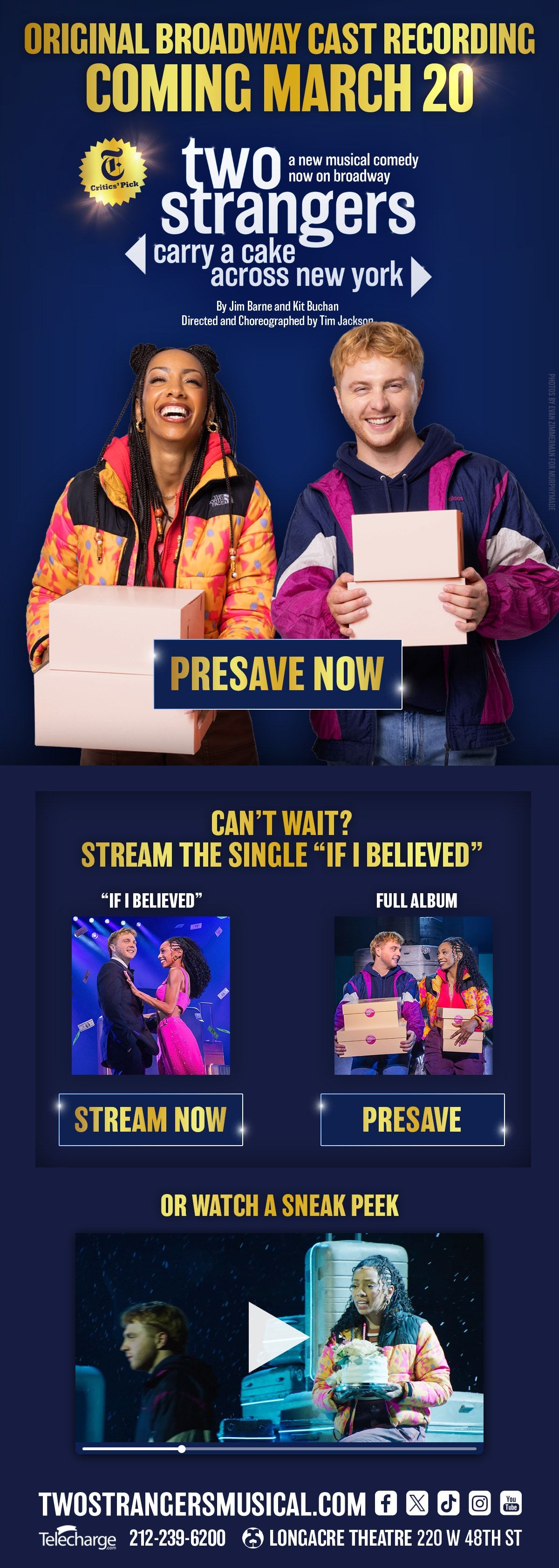 Email blast for Two Strangers (Carry a Cake Across New York)
