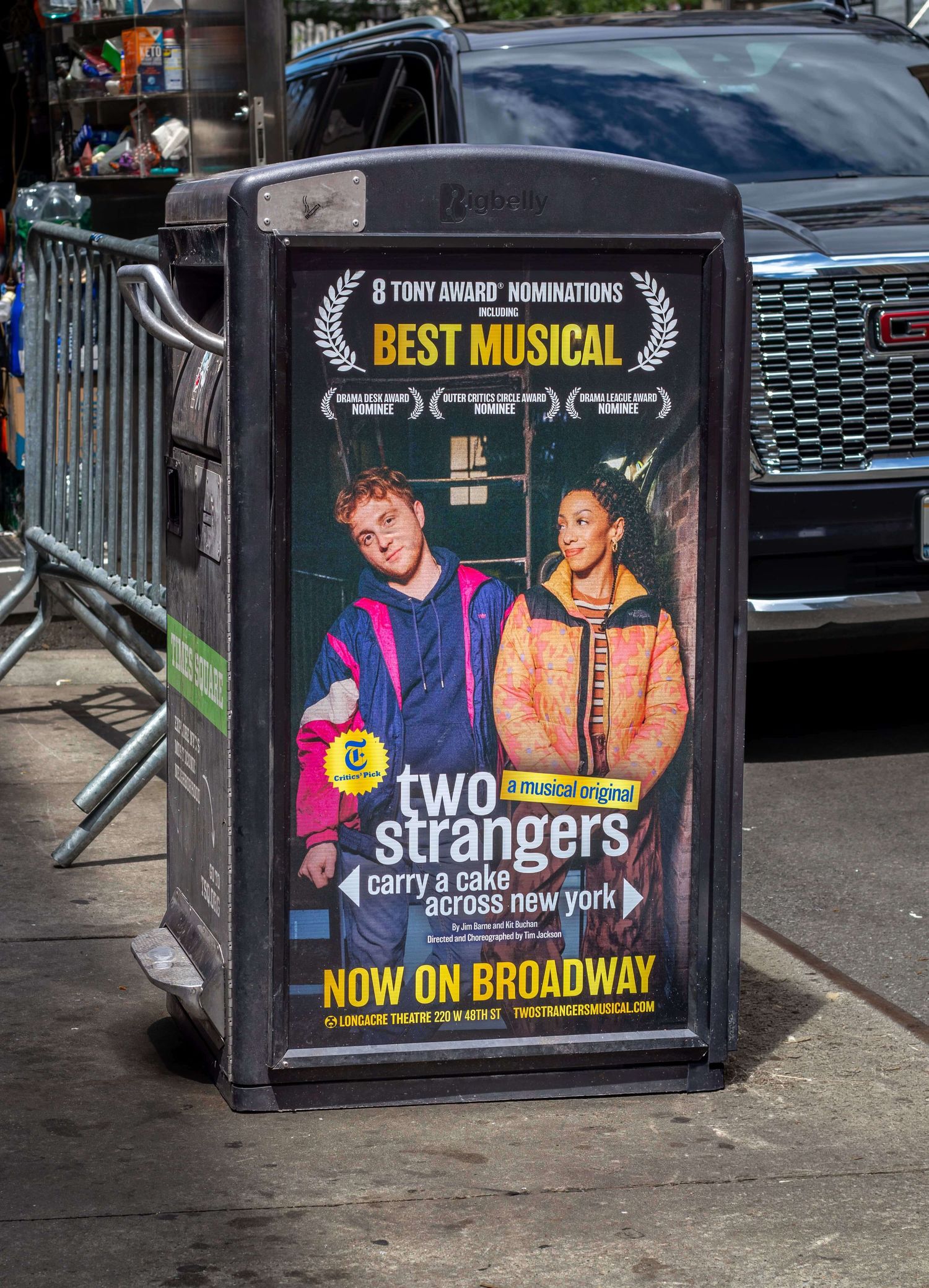 Big Belly Bin ad for Two Strangers (Carry a Cake Across New York)