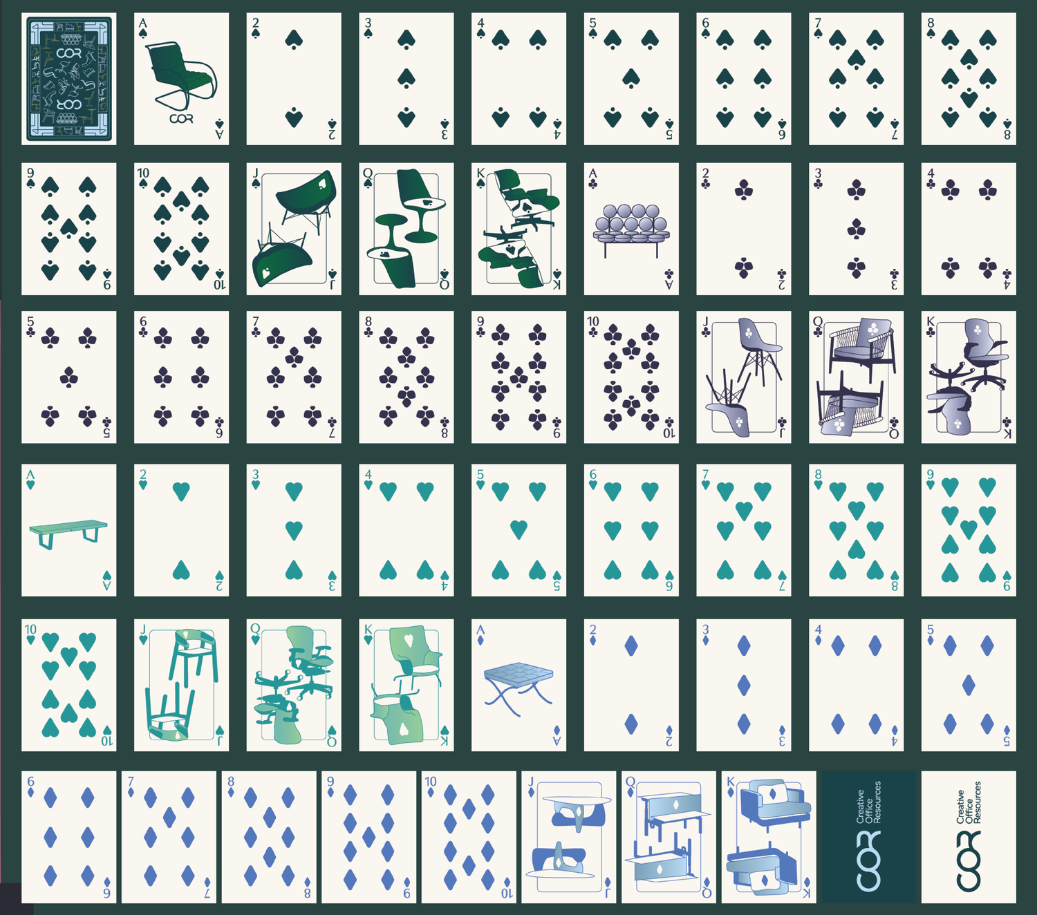 Creative Office Resources playing card designs