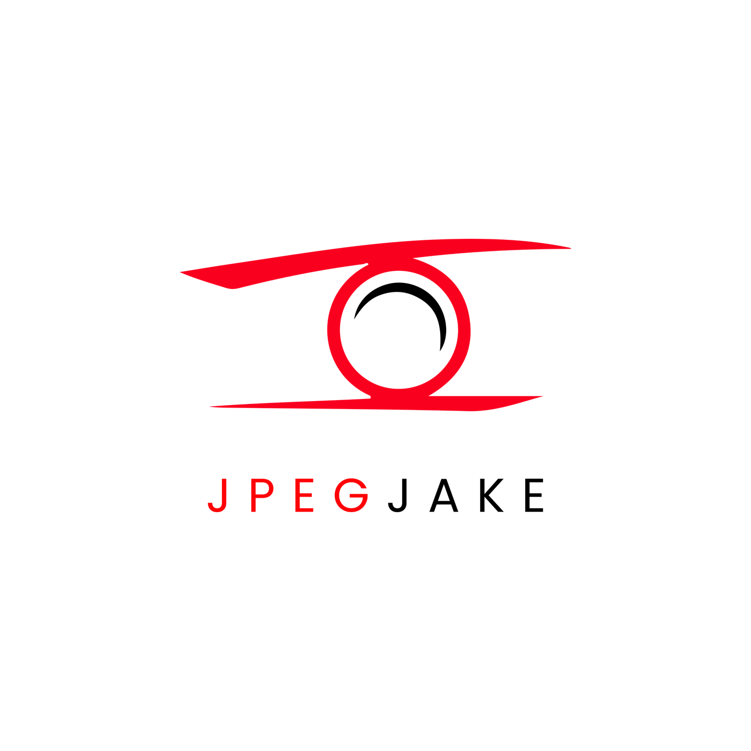 JPEGJAKE logo featuring a red camera lens icon with bold brushstroke design and modern typography.