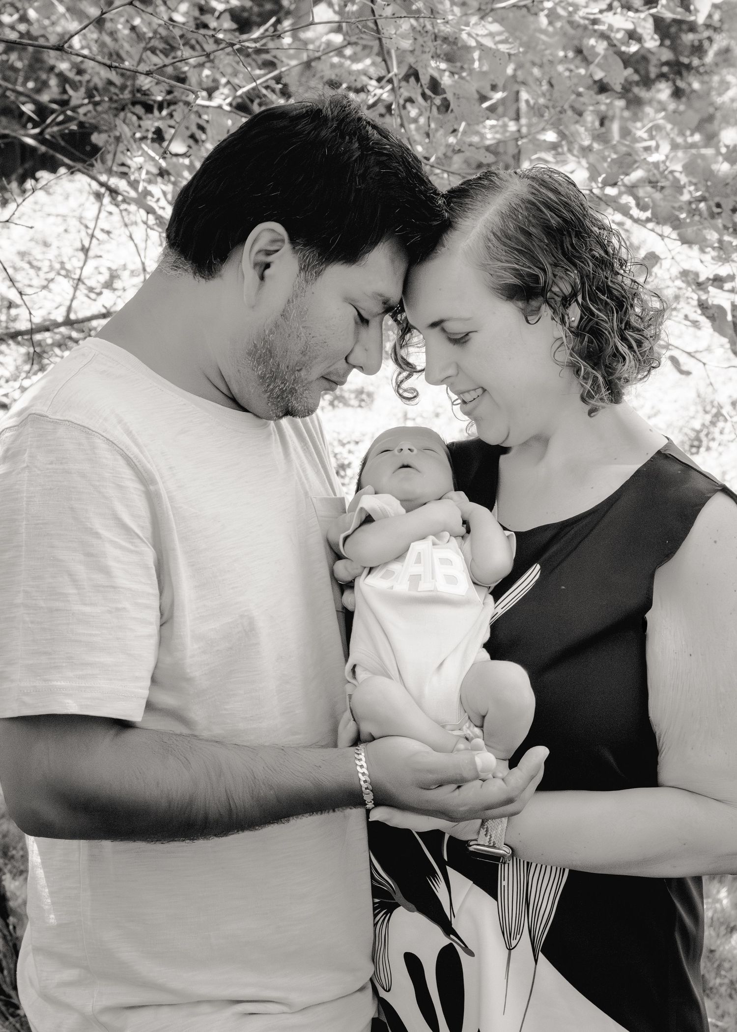 A timeless black and white family portrait captured during a family photo session in Westchester, NY.