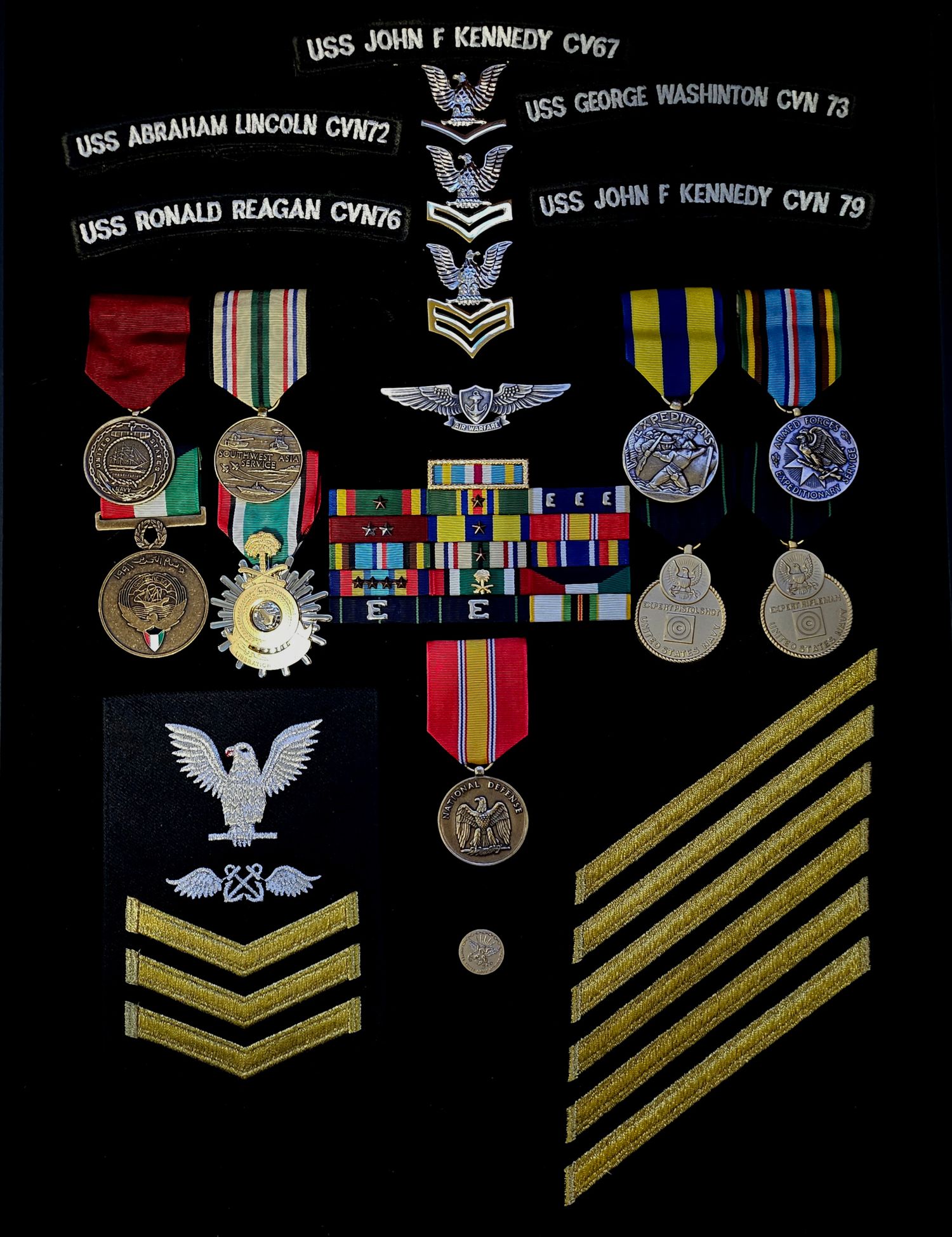 James' Military Awards Shadow Box from the US Navy