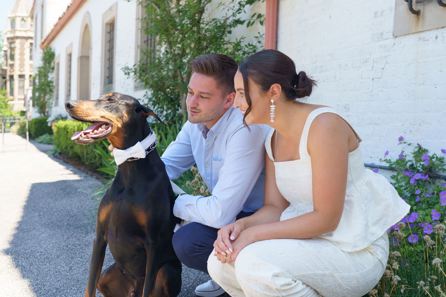 Engagement session with dog