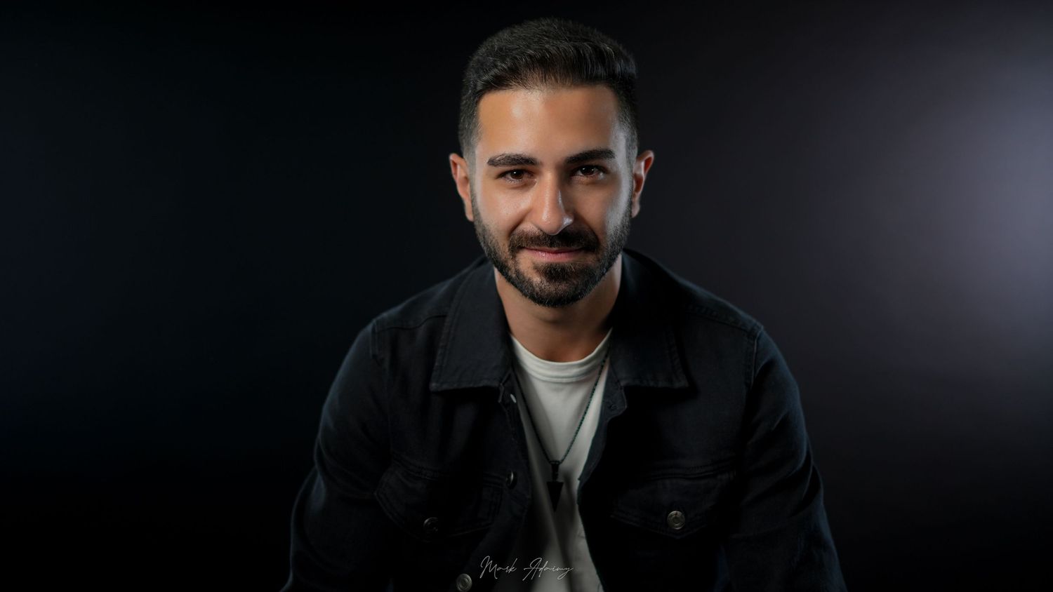 Lebanese young DJ photoshoot with black backdrops at CMA Productions Beirut