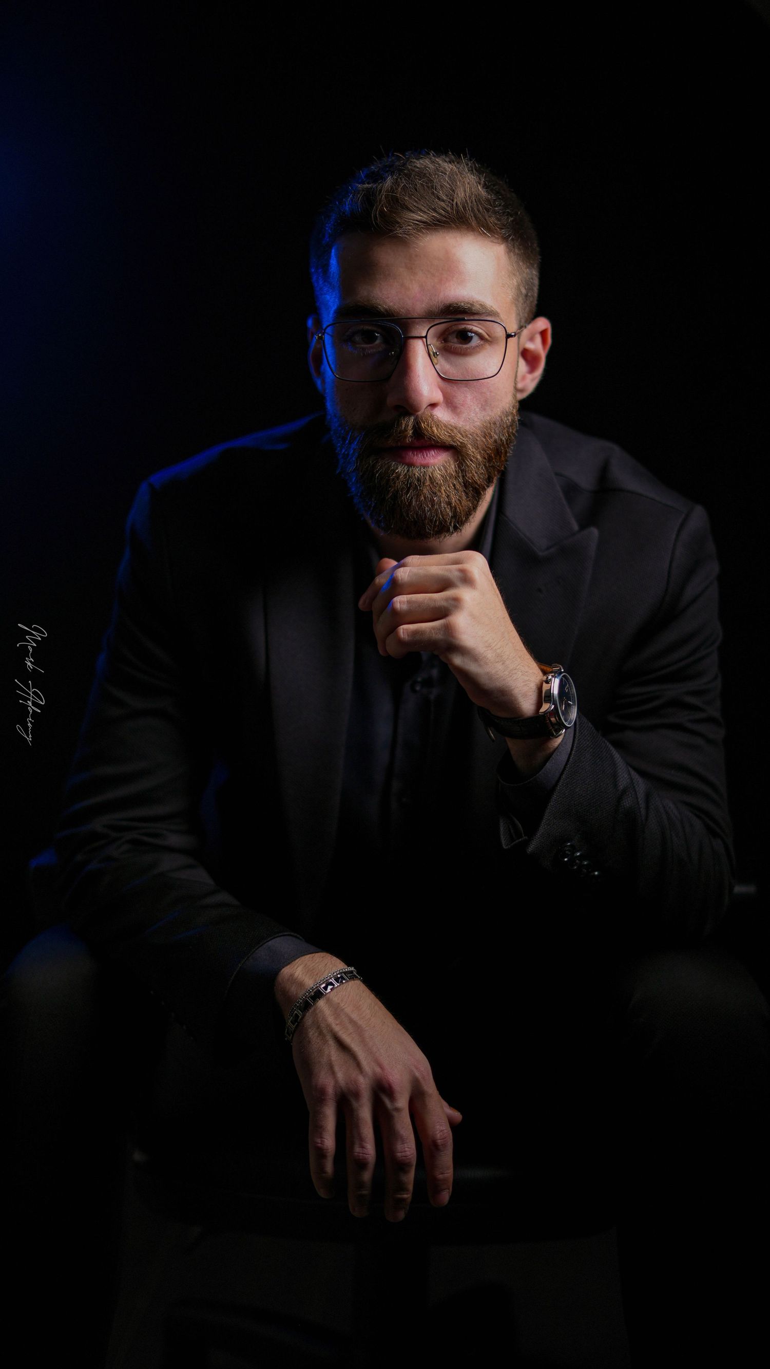 Lebanese male model looking confident in his photoshoot at CMA Productions Beirut