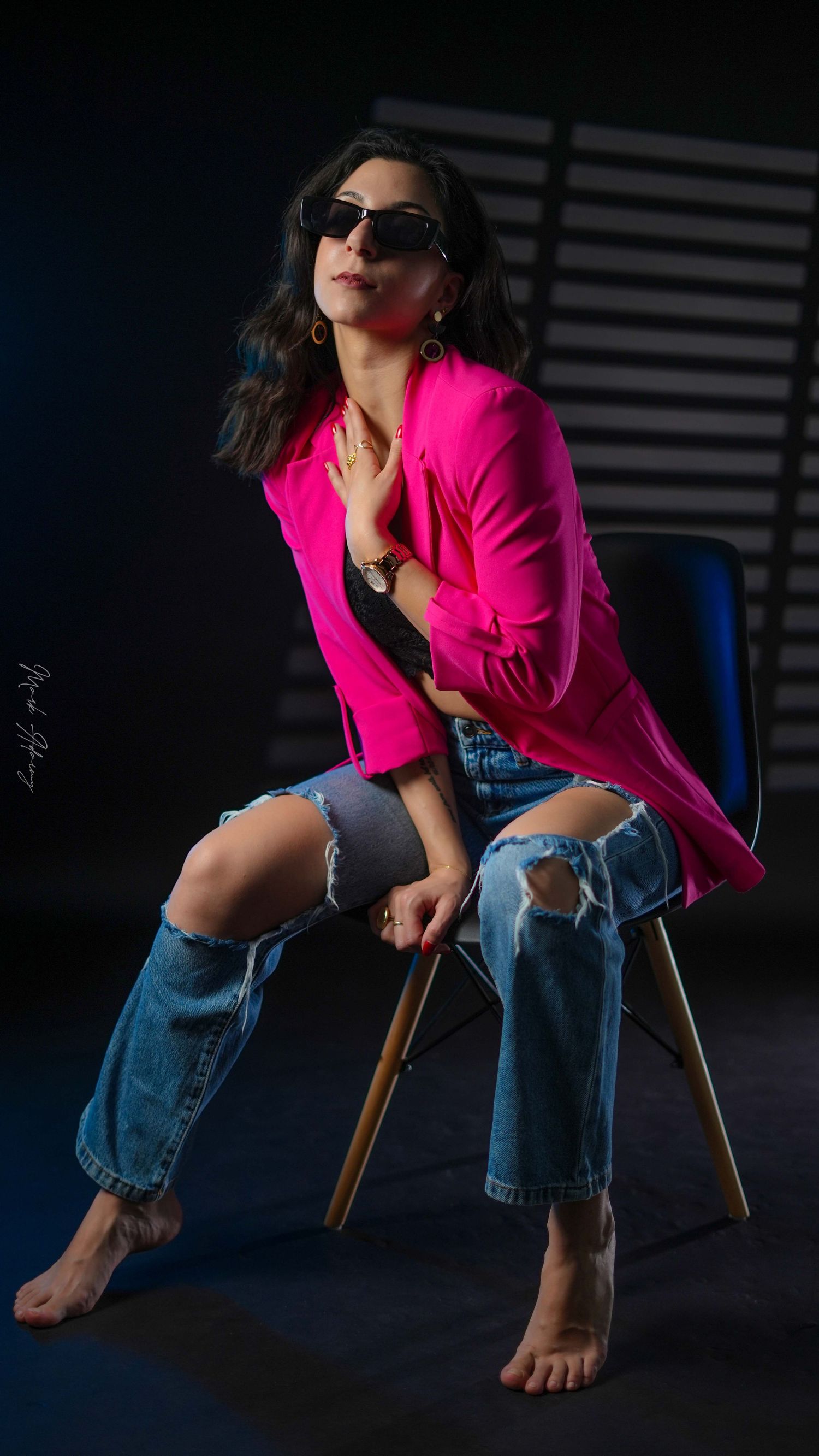Lebanese young athlete in pink outfit at CMA Productions Beirut