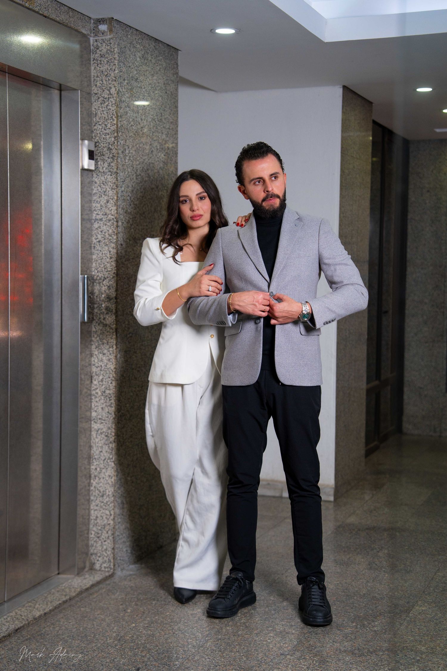 Lebanese couple being photographed at Queens Plaza Beirut