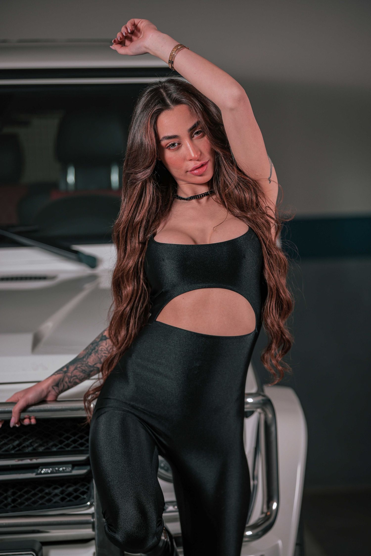 Lebanese model striking a confident pose in Beirut