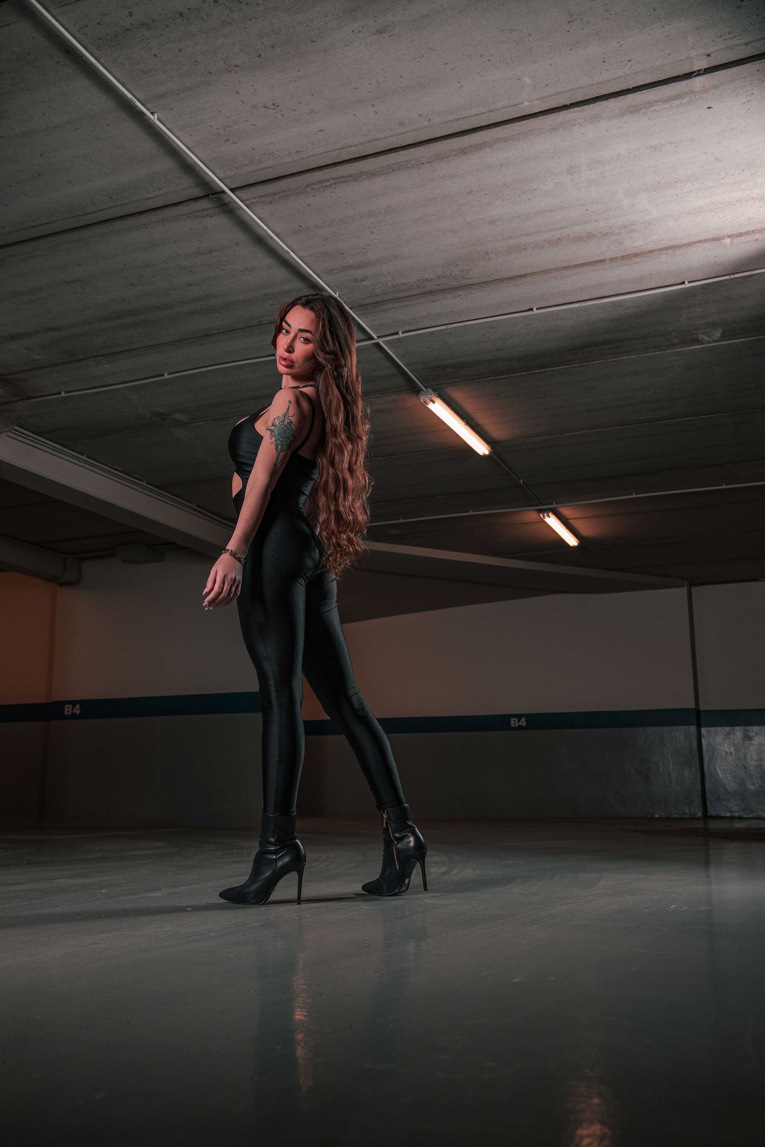 Lebanese female model walking in front of the camera