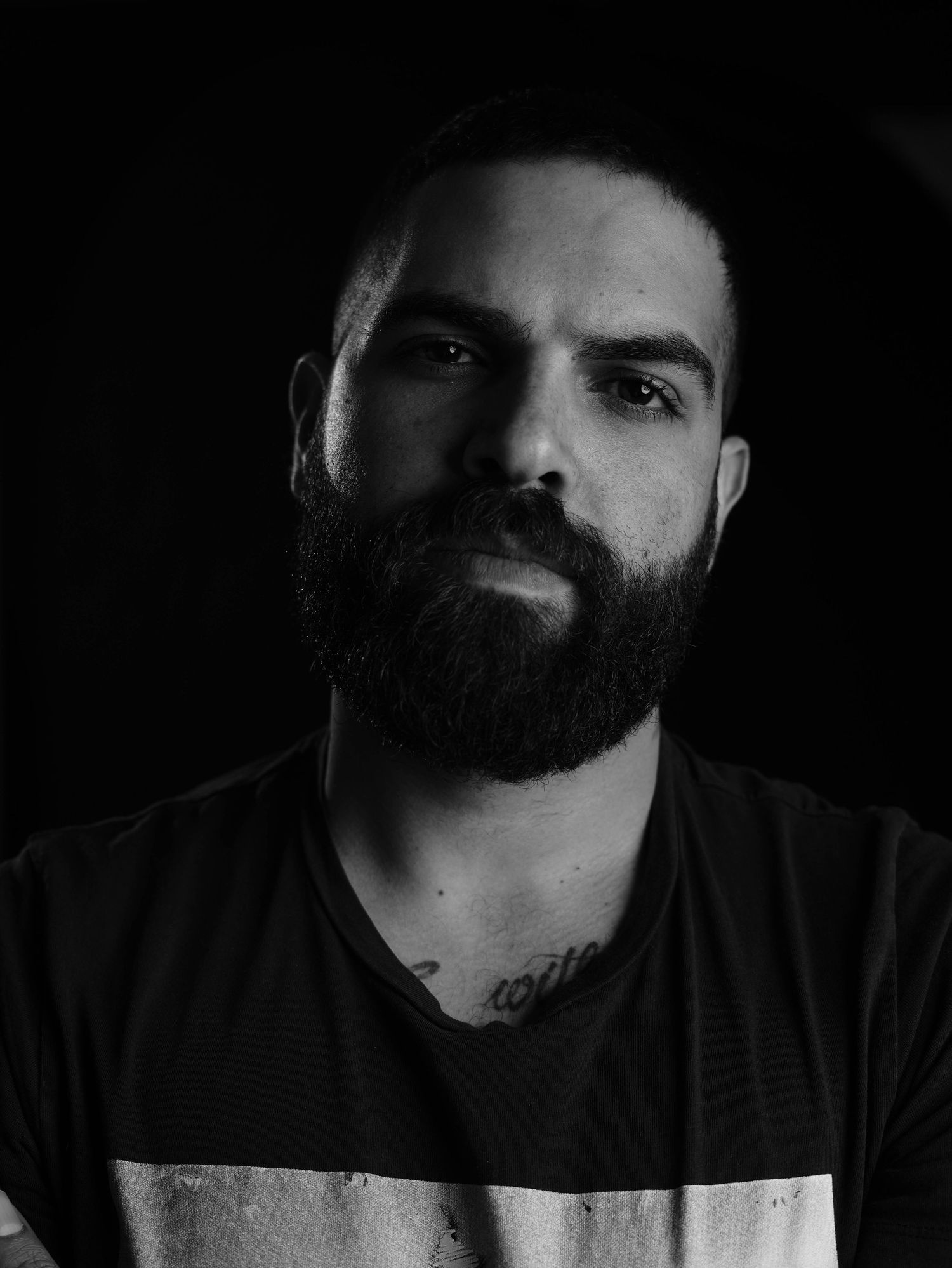 Handsome Lebanese young man portrait  at CMA Productions Beirut