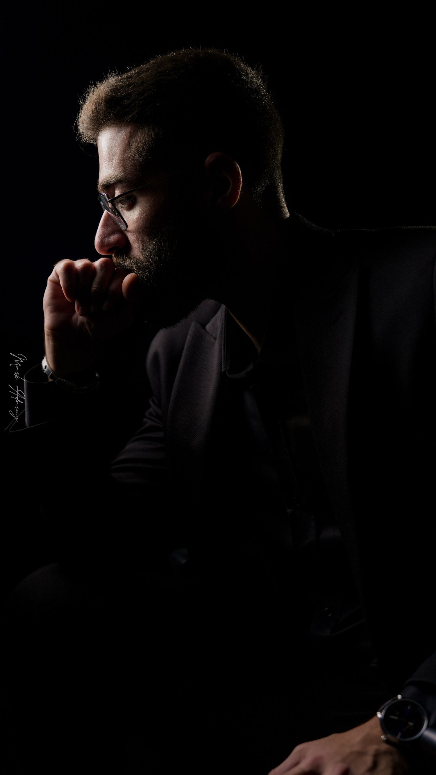 Lebanese male model photographed in silhouette at CMA Productions Beirut