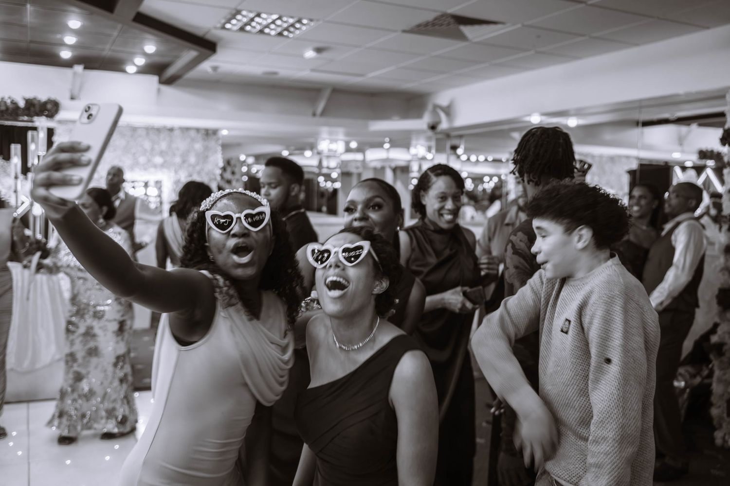 A group candid shot during a jamaican wedding in Birmingham