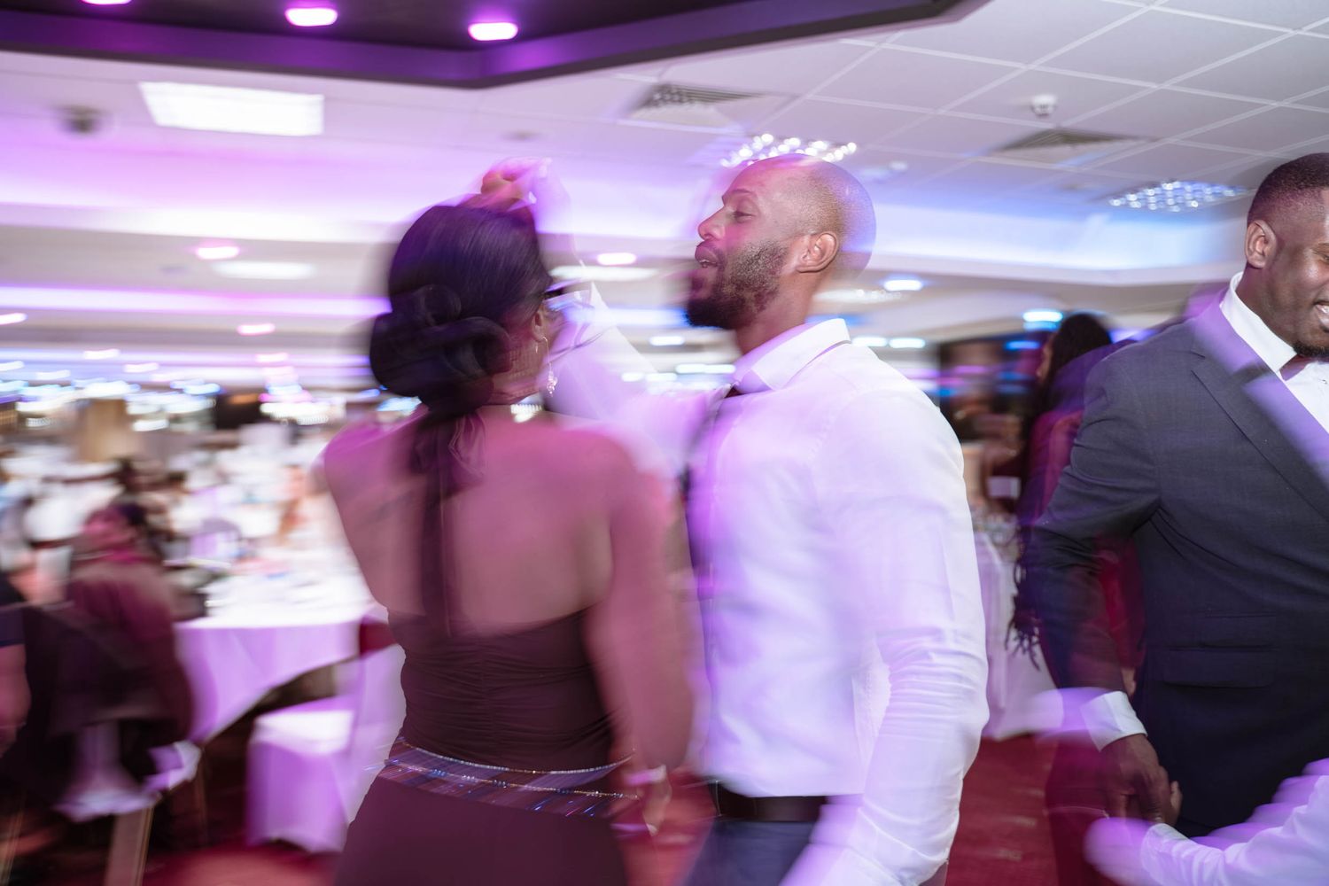 A couple at a jamaican wedding dancing during the afterparty in Birmingham