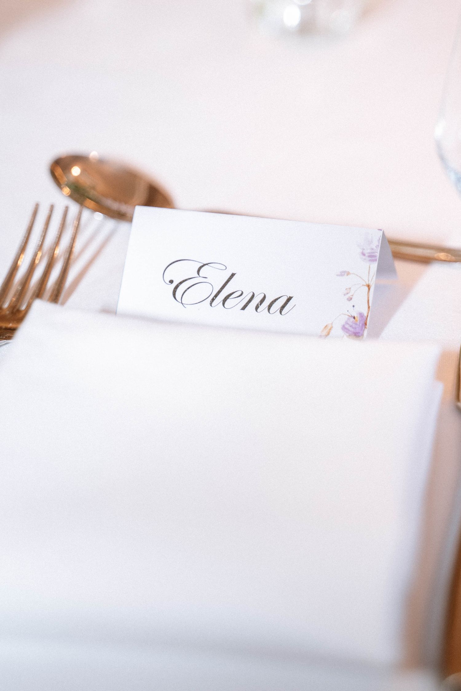 London Trafalgar Tavern wedding reception table place card detail elegant gold cutlery editorial styling