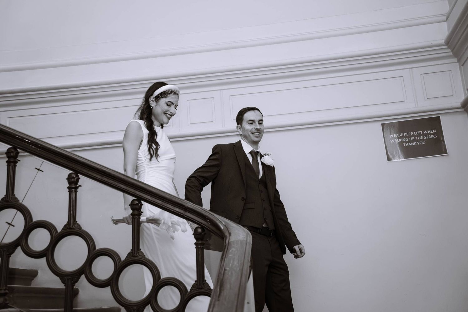 Documentary-style wedding photography during a civil ceremony at St George Hall Liverpool.