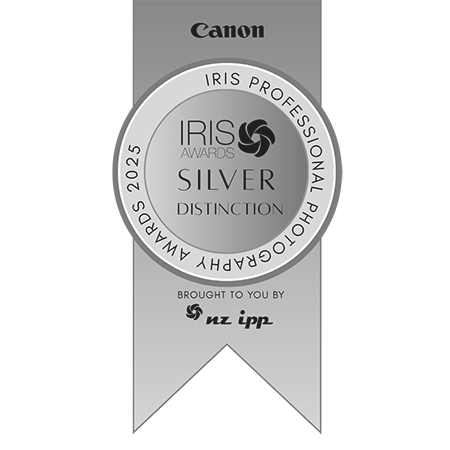 Canon IRIS Professional Photography Awards 2025 Silver Distinction badge, presented by NZ IPP.