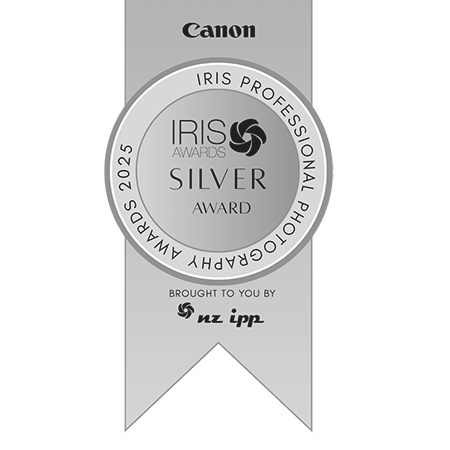 Canon Iris Professional Photography Awards 2025 Silver Award ribbon badge, brought to you by NZ IPP.