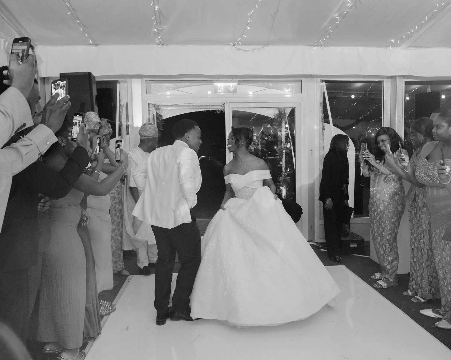bride and groom entrance reception
