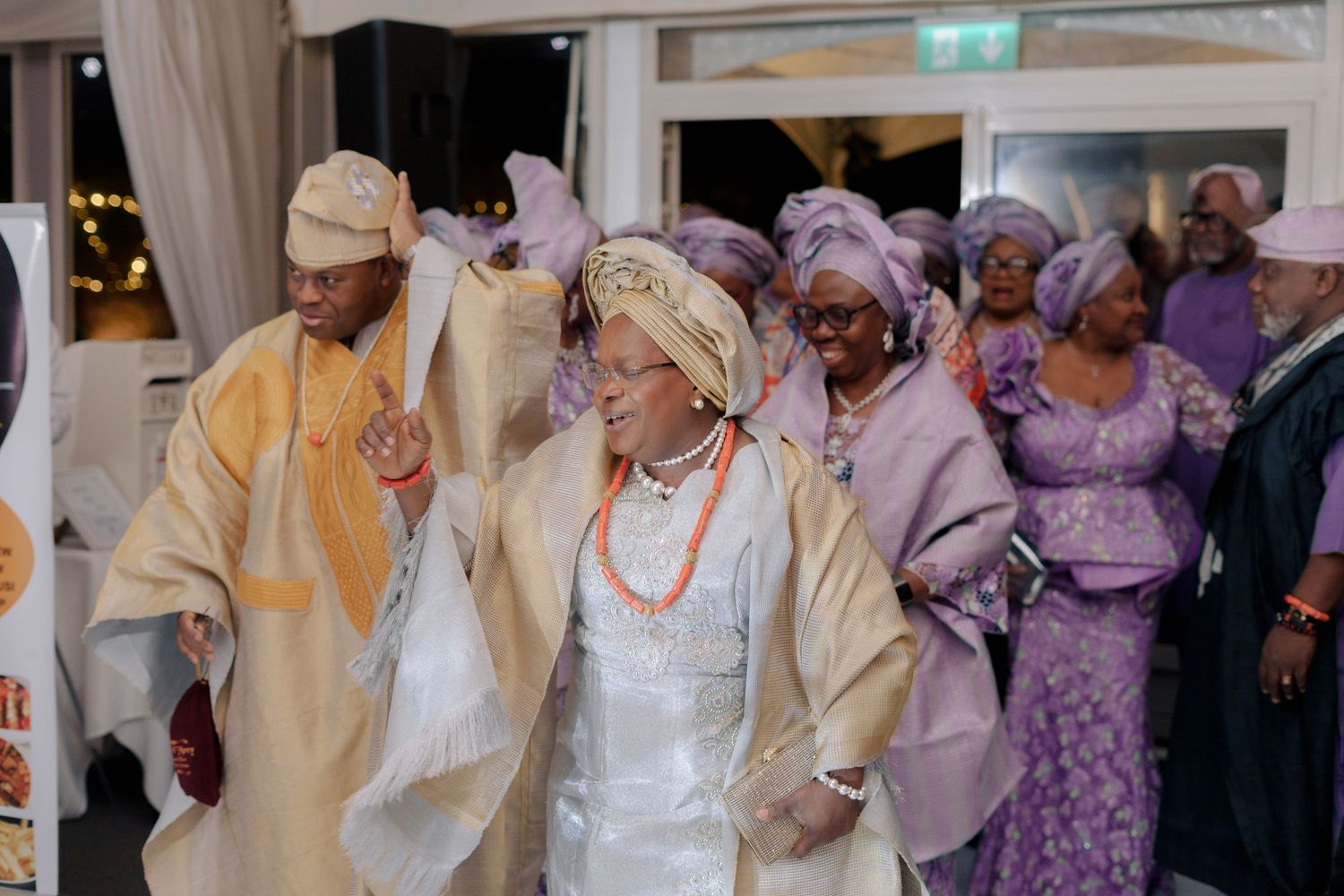 family of couple dancing entrance at wedding recption