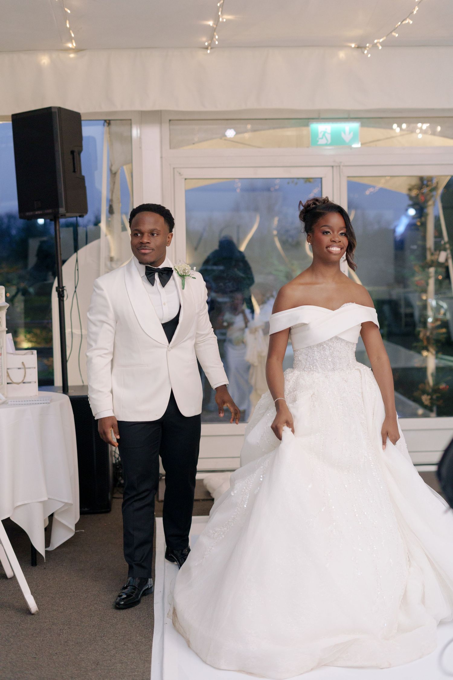 bride and groom reception room reveal