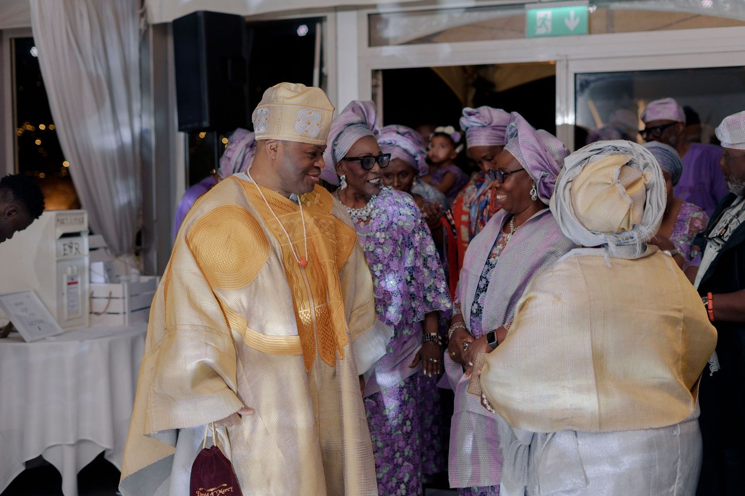 family of couple dancing entrance at wedding recption