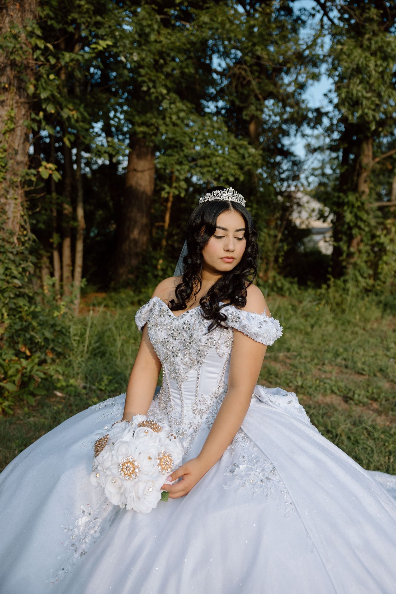 A bride's on her wedding day in Richmond Virginia.