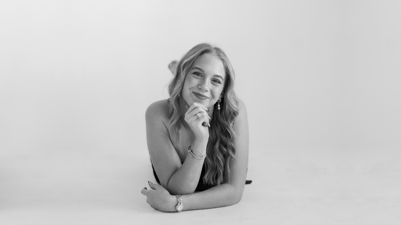 Multiple black and white studio portraits showing natural, candid expressions.