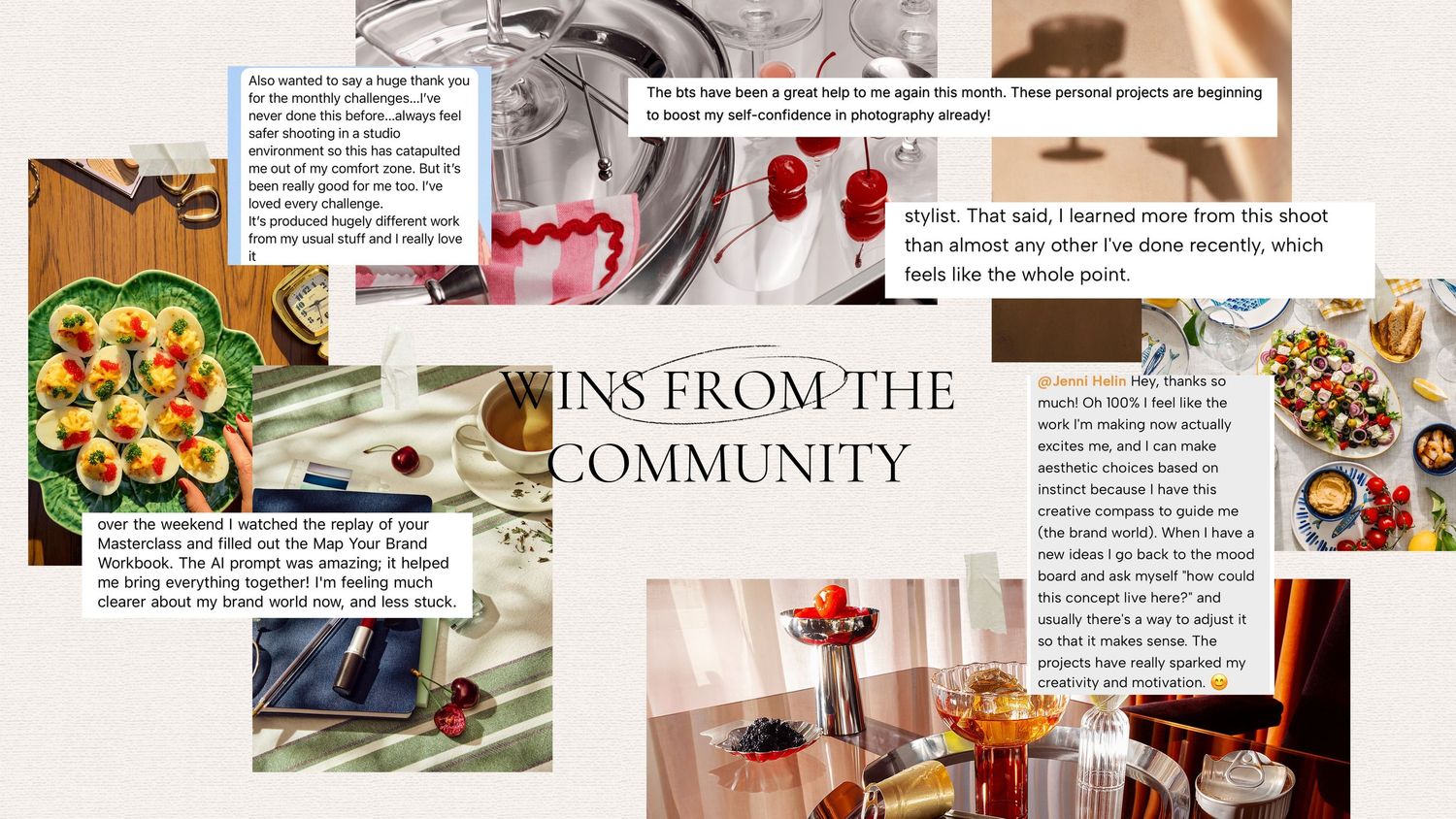 commercial photographers sharing their wins from her studio community