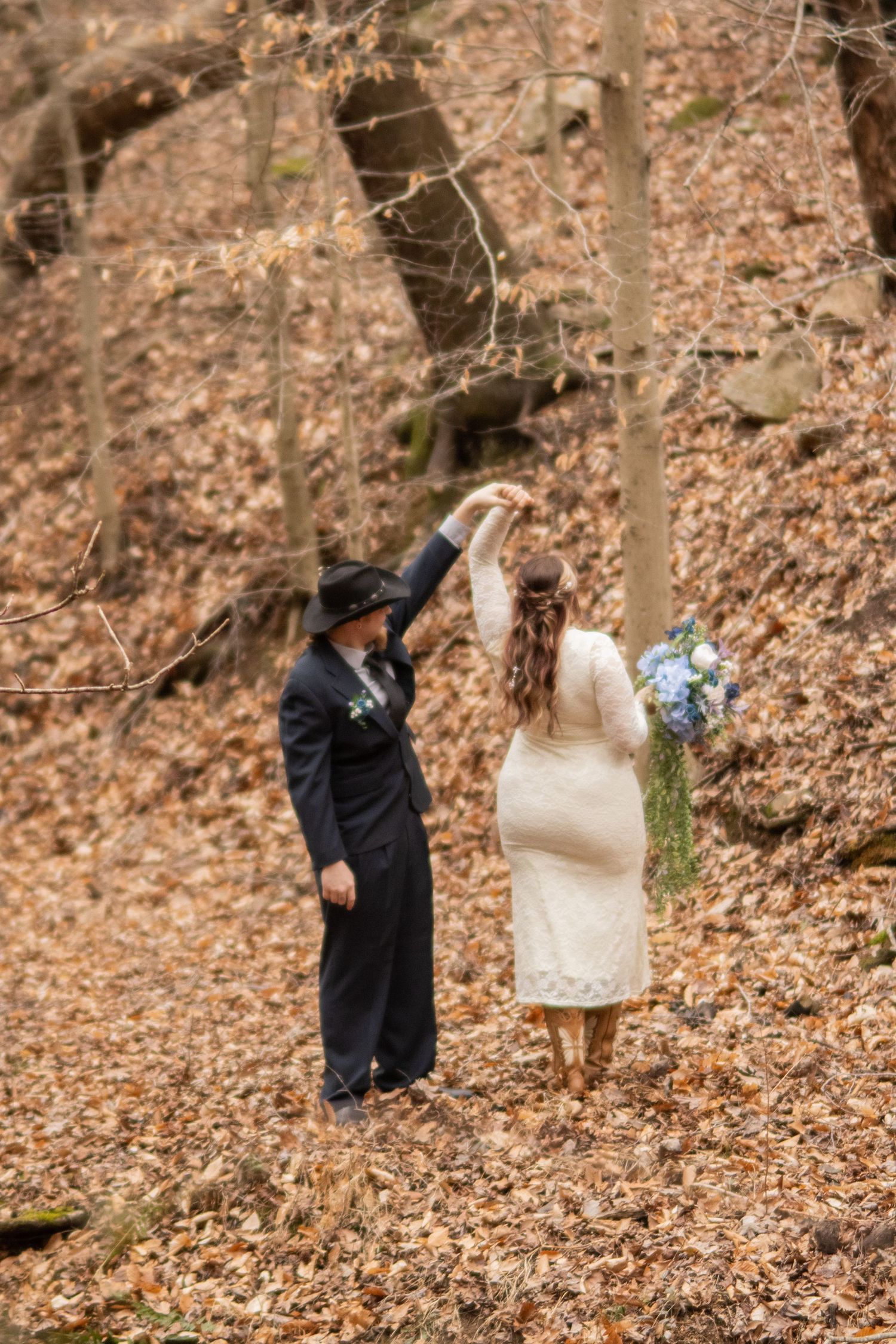Romantic elopement portraits at sunset in Chattanooga Tennessee