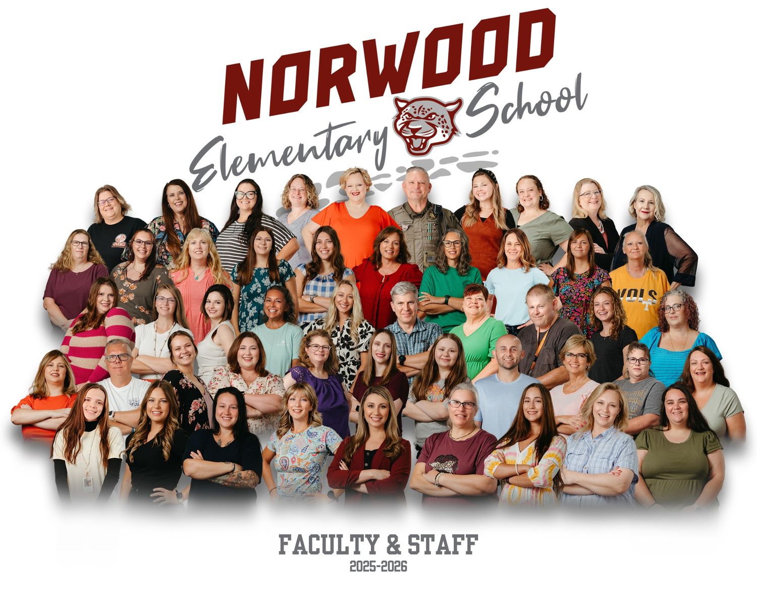 Norwood Elementary School faculty and staff group photo for 2025-2026 school year.