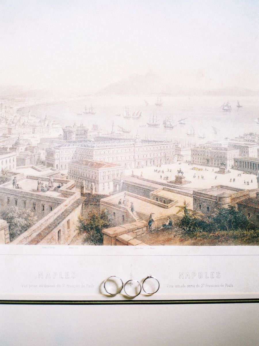 Historical panoramic cityscape sketch showing architectural buildings and structures in a vintage sepia style.