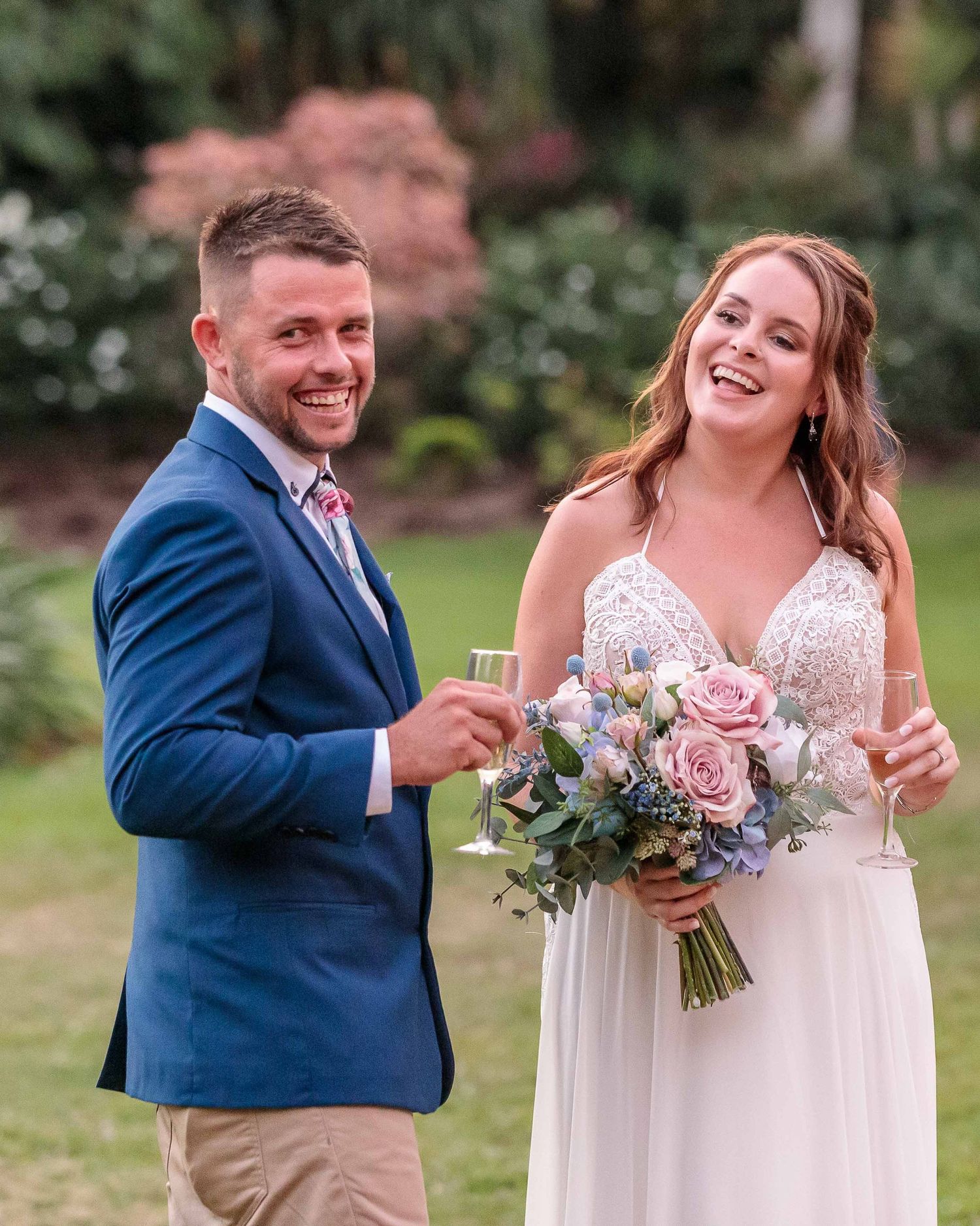 Leigh Ball Photography. Macedon Ranges bride and groom in candid photo