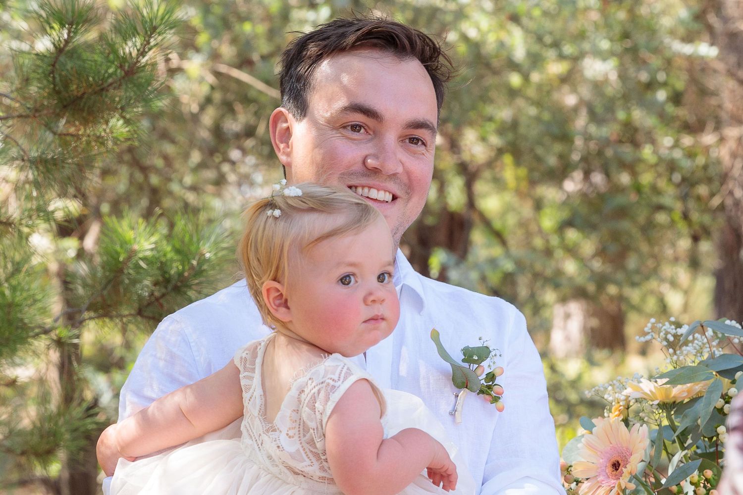 Leigh Ball Photography. Macedon Ranges  Groom and flower girl