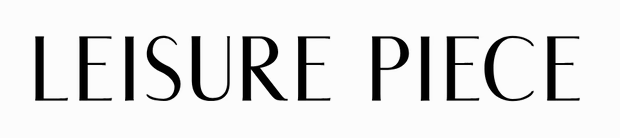 Leisure Piece minimalist brand logo displayed in elegant serif typography on a clean white background.