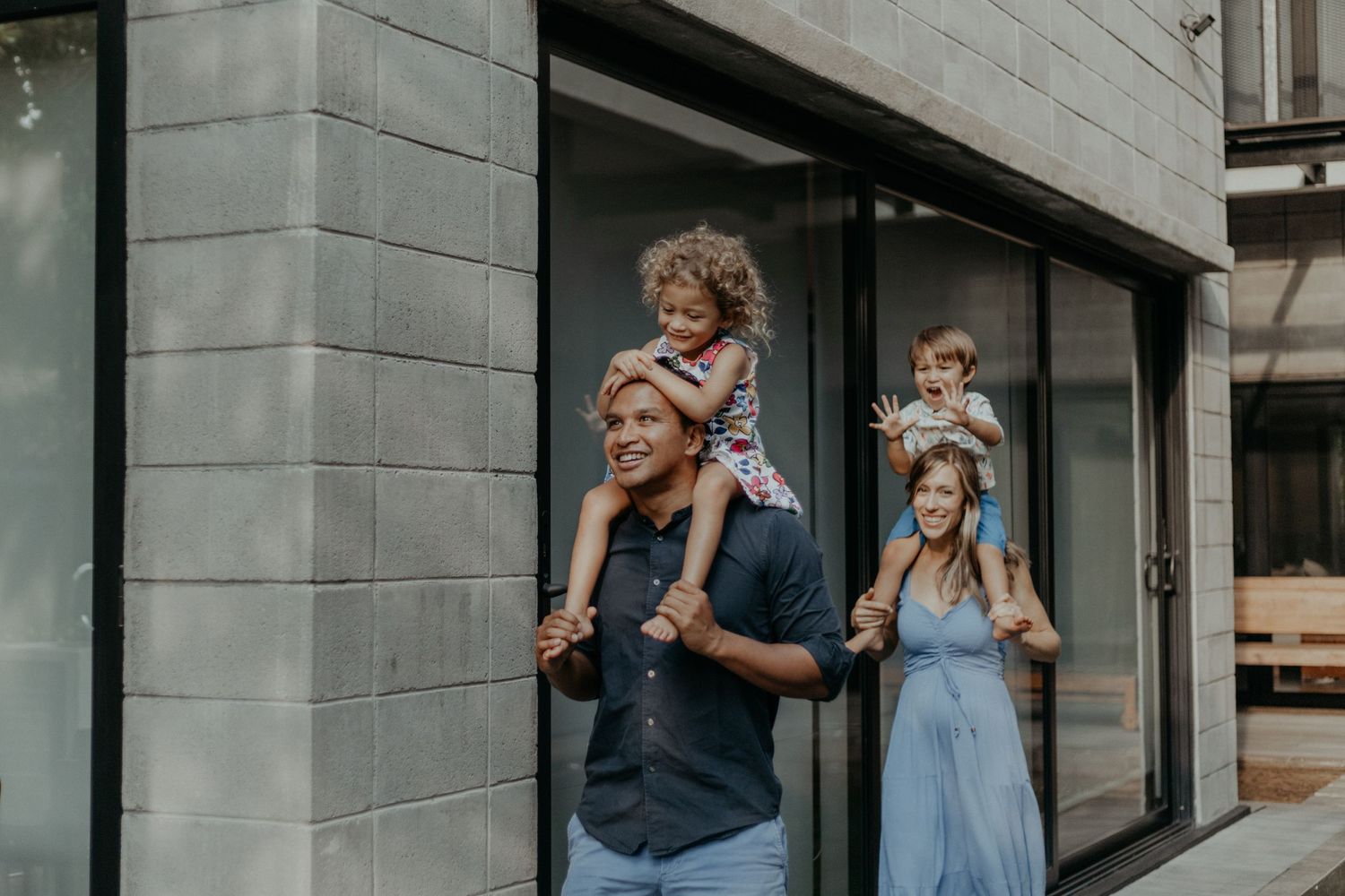 Family taking a walk during family photoshoot in Kuala Lumpur, Malaysia