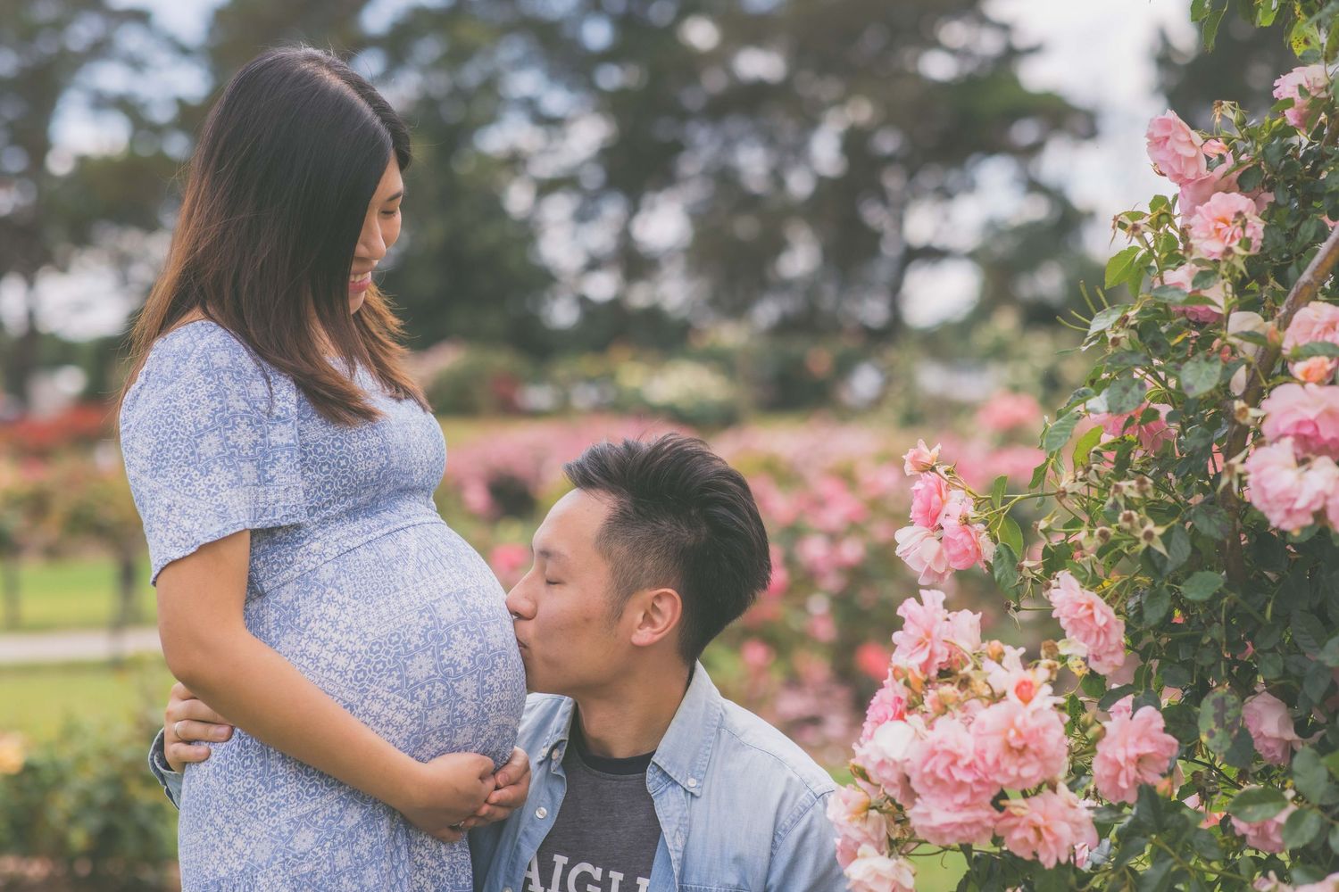 Pregnancy photo taken in Werribee Rose Garden, Melbourne