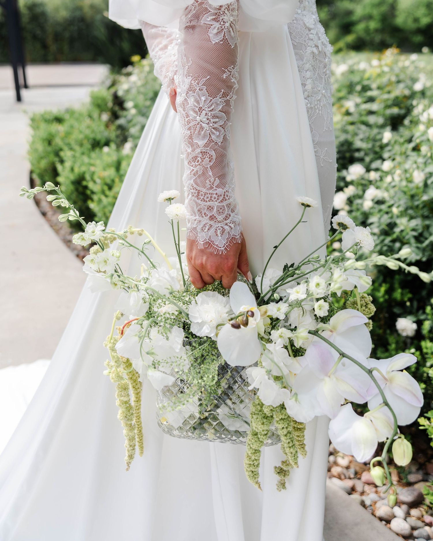 photo of a glass purse bouquet