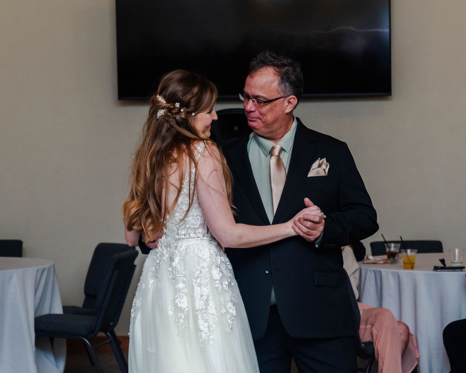 Father and daughter dancing