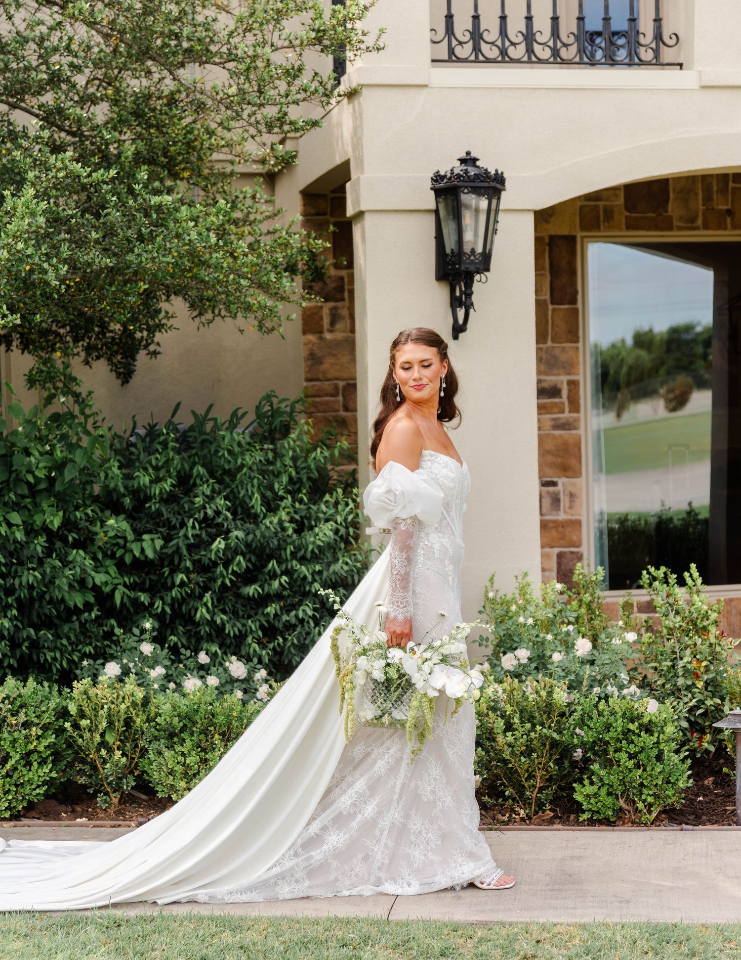 bride carrying her bouquet